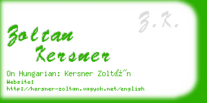 zoltan kersner business card